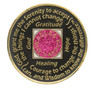 NA Glitter Pink Medallion w Pink Transition Crystals Yrs 1-45