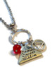 AA Triangle Serenity Courage Wisdom Charm Necklace -Red