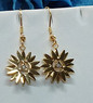 Sunburst Gold With Crystal Earrings - AA