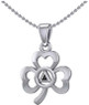 Silver Celtic Shamrock Pendant with Inlaid AA Recovery Symbol 