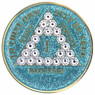 AA Turquoise Glitter Medallion W White Triangle Bling (Years 1-50) AA Turquoise Glitter Medallion W White Triangle Bling (Years 1-50)