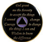 AA Alcoholics Anonymous Purple Glitter Anniversary Medallion (1-60 yrs)