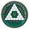 AA Green Medallion w White Triangle Bling (Years 1-65)
