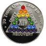 Rainbow Transition Crystallized Nickel AA Medallion- (1-60 yrs)