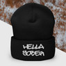 Hella Sober Embroidered Cuffed Beanie
