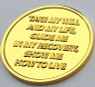 NEW! Bright Gold Personalized Engravable Narcotics Anonymous NA Medallion w/Multiple Colors!