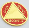NEW! Bright Gold Personalized Engravable Alcoholics Anonymous AA Medallion w/Multiple Colors!