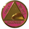 NEW! Bright Gold Personalized Engravable Alcoholics Anonymous AA Medallion w/Multiple Colors!