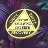 NEW! Bright Gold Personalized Engravable Alcoholics Anonymous AA Medallion w/Multiple Colors!