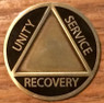 NEW! Antique Gold Personalized Engravable Alcoholics Anonymous AA Medallion w/Multiple Colors!