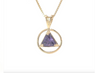 14k Gold AA Pendant – Open Heart with Circle Triangle Symbol, Medium Size, 3.1g, Pendant Only