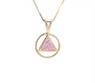 14k Gold AA Pendant – Open Heart with Circle Triangle Symbol, Medium Size, 3.1g, Pendant Only