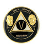 AA Founders Black Triplate Medallion (Yrs 1-60)24 hrs/18mths Anniversary Coin