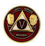 AA Founders Red Triplate Medallion (Yrs 1-60)24 hrs/18mths Anniversary Coin