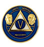 AA Founders Blue Triplate Medallion (Yrs 1-60)24 hrs/18mths Anniversary Coin