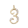 CZ Number Charms, Gold Fill , Bracelet Necklace Charm, Number 1-12 CZ Number Charms, Gold Fill , Bracelet Necklace Charm, Number 1-12