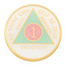 New Premium AA Yearly Pink Cloud Glitter Recovery Medallion