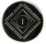NA Black Clean Time Yearly Medallion Yrs 1-40