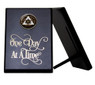 Vertical Black One Day at a Time Wooden Medallion Display Holder