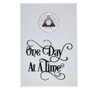 Vertical White One Day at a Time Wooden Medallion Display Holder