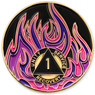 24k Plated AA Pink Flames Anniversary Medallion - Years 1-40 24k Plated AA Pink Flames Anniversary Medallion - Years 1-40