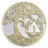 CLEARANCE XL 40mm Nickel & Gold Plated AA Coin Twisted Tree of Life