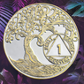 XL 40mm Nickel & Gold Plated AA Coin Twisted Tree of Life 1-25 Years