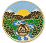 AA Winding River Gold Plated Anniversary Recovery Medallion