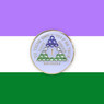 AA Recovery Medallion -Genderqueer Flag Bling Crystallized on White