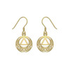Celtic AA Recovery Solid 14k Gold Earrings