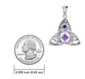 Celtic Trinity Knot NA Recovery and Celestial Silver Pendant with Gemstone