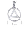 AA Symbol Sterling Silver Pendant m
