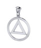 AA Symbol Sterling Silver Pendant m AA Symbol Sterling Silver Pendant m