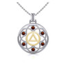 Flower of Life with AA Symbol Sterling Silver with 14K Gold Vermeil Accent Pendant