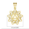 The Flower of Unity with AA Recovery Symbol Solid Gold Pendant