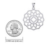 Rose Window with NA Symbol Sterling Silver Pendant Necklace