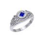 Ornamental NA Recovery Symbol Sterling Silver Ring with Inlay
