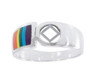 NA Sterling Silver Ring With Rainbow