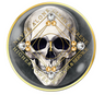 NA Skull Black Clean Time w/Gold Crystals Yearly Medallion Yrs 1-30