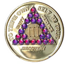 AA Medallion 24KT Gold Plated AA Coin Volcano Crystals Years 1-50