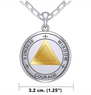 Sigil Seal of The AA Recovery Silver with 14K Gold Accent Necklace