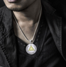 Sigil Seal of The AA Recovery Silver with 14K Gold Accent Necklace
