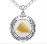 Sigil Seal of The AA Recovery Silver with 14K Gold Accent Necklace