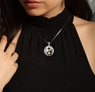 Balancing Yin Yang With NA Recovery Symbol Sterling Silver Pendant with Black and White Enamel