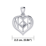 NA Recovery Symbol With Heart Sterling Silver Pendant