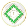 NA White Clean Time Medallion Neon Green Crystals Yrs 1-40