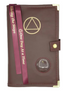 AA DOUBLE Book Cover, Real LEATHER, AA Hardcovers. AA Symbol. 2 Colors.