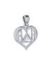 AA Recovery Symbol With Heart Sterling Silver Pendant