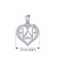 AA Recovery Symbol With Heart Sterling Silver Pendant