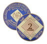Custom Blue NA Recovery Coin – Choose Your Years or Months Clean Time Medallion